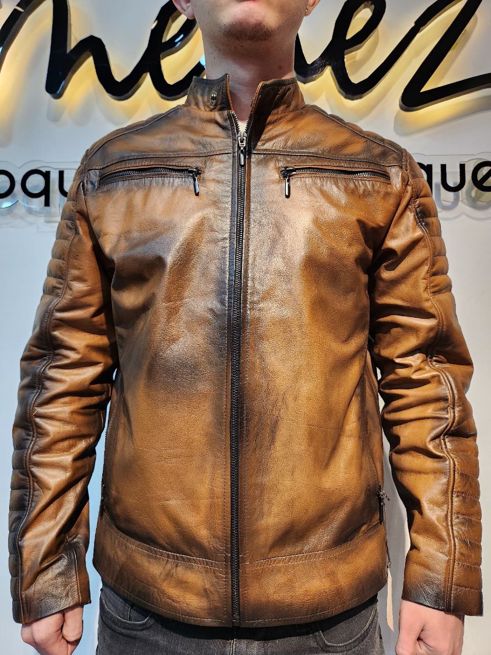 Pilot jacket with patches