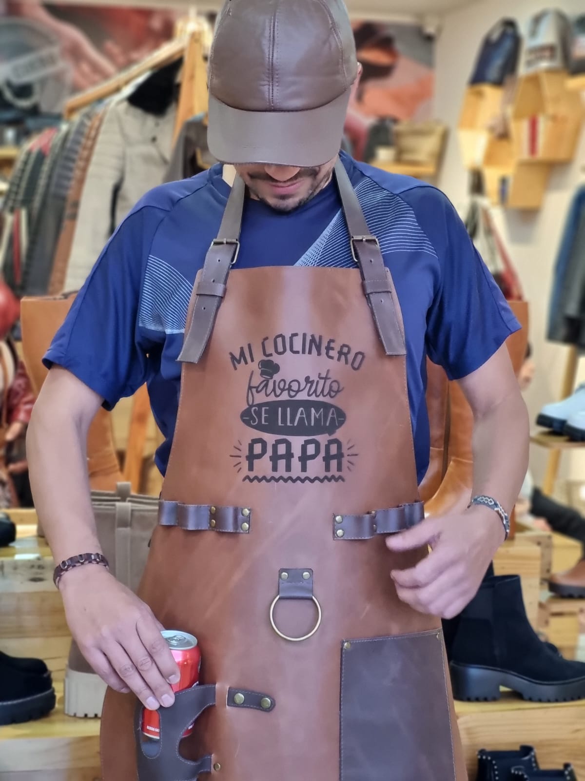 Delantal en cuero, personalizable