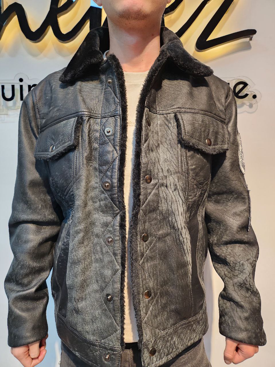 Pilot jacket with patches