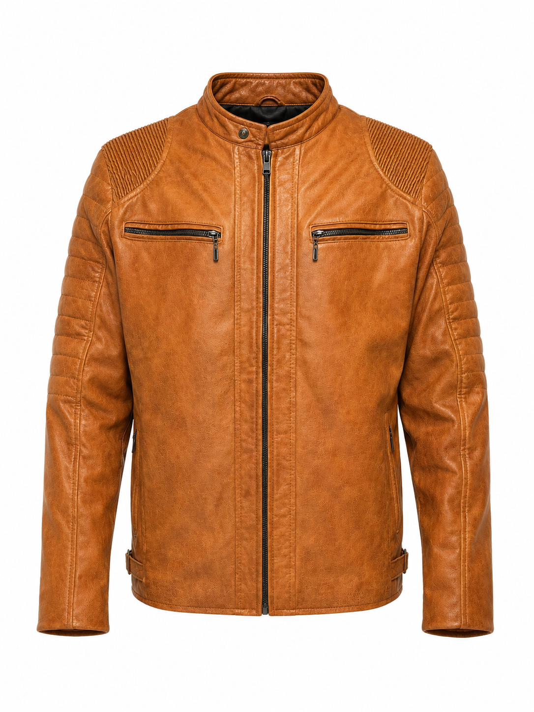 Chaqueta david Motera - Cuero con proceso de craquelado
