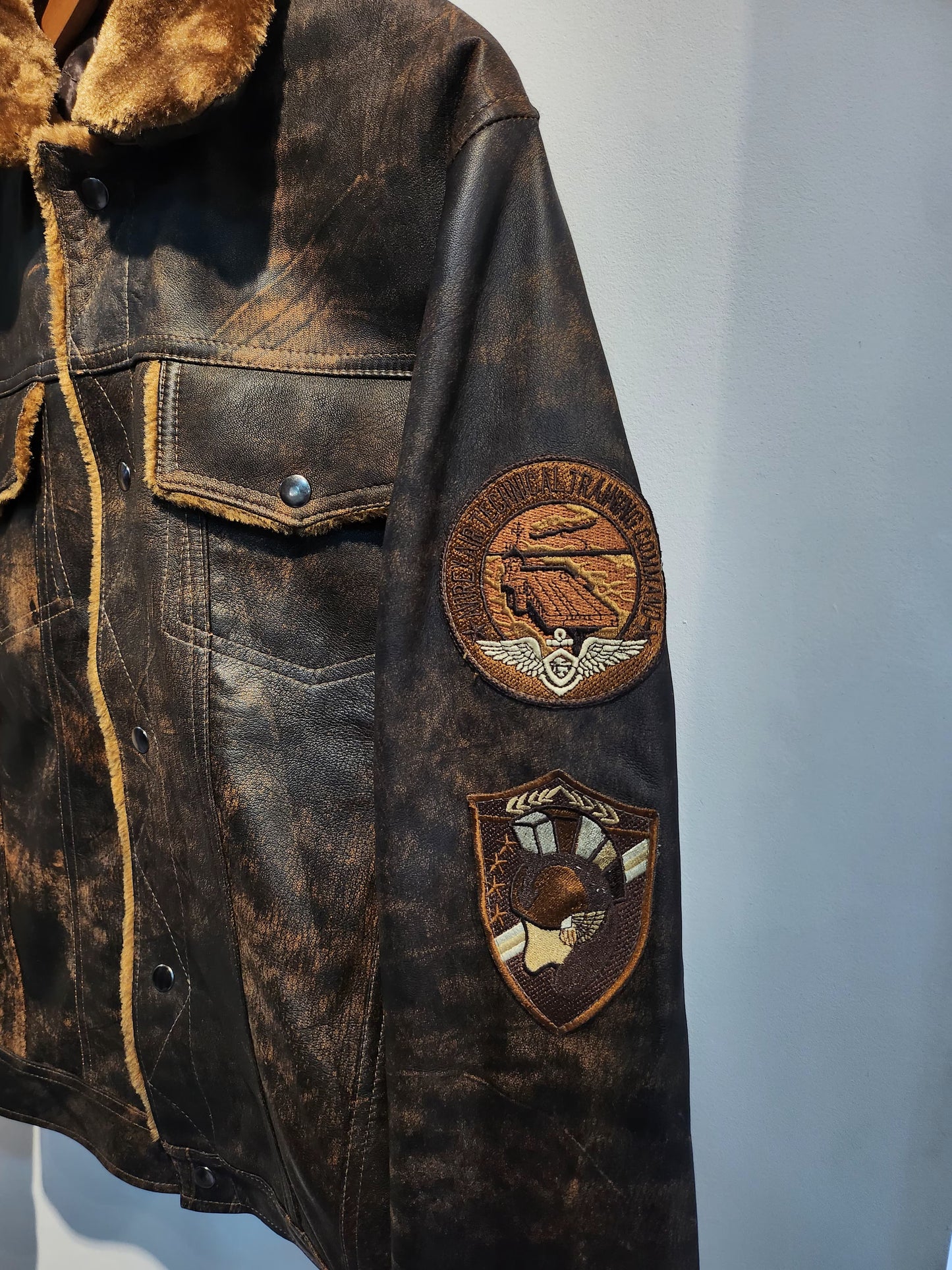 Pilot jacket with patches