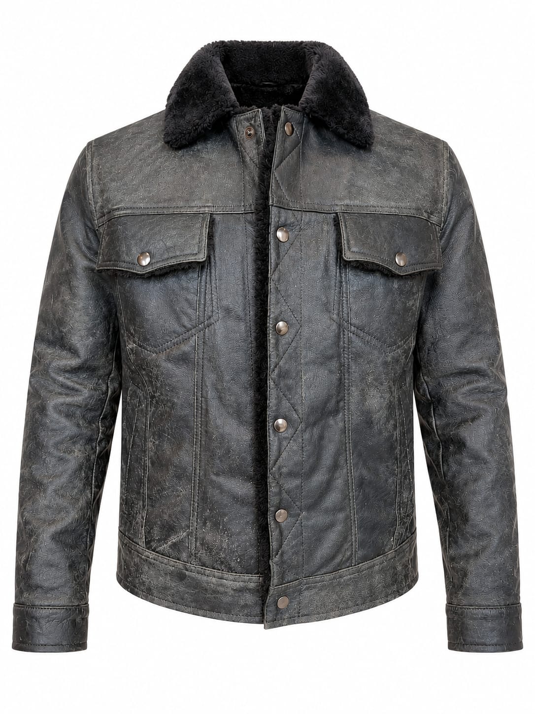 CHAQUETA LEVIS NEGRO RASPADO