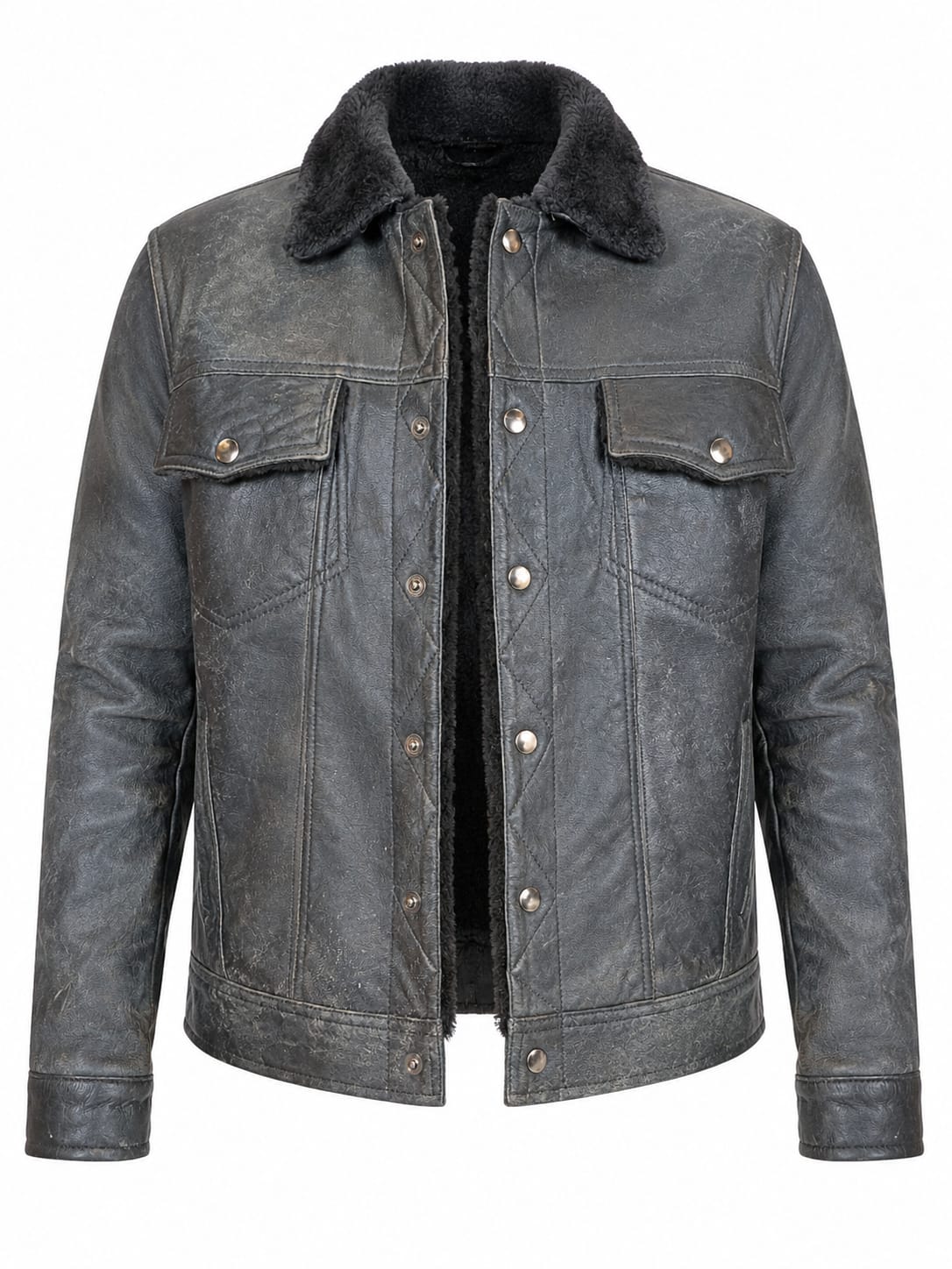 CHAQUETA LEVIS NEGRO RASPADO