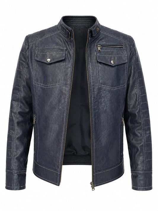 CHAQUETA ARTHUR CUERO CRAQUELADO